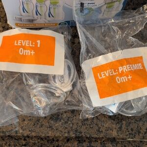 Dr. Brown's Clear Wide-Neck Baby Bottle Nipples - Level 1 & Preemie